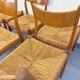 Set of 6 vintage teak Danish rope chairs Gessef Consorzio Sedie Friuli