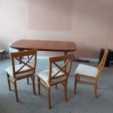 Teak table 3 chairs