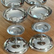 Set of 6 vintage ice cream or cocktail cups in shiny stainless steel.