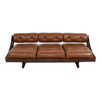 3-seater sofa gs 195 leather and rosewood gianni songia 1963 sormani editor