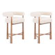 Pair of blond beech bar stools. Contemporary work.