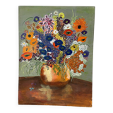 Old painting bouquet of flowers