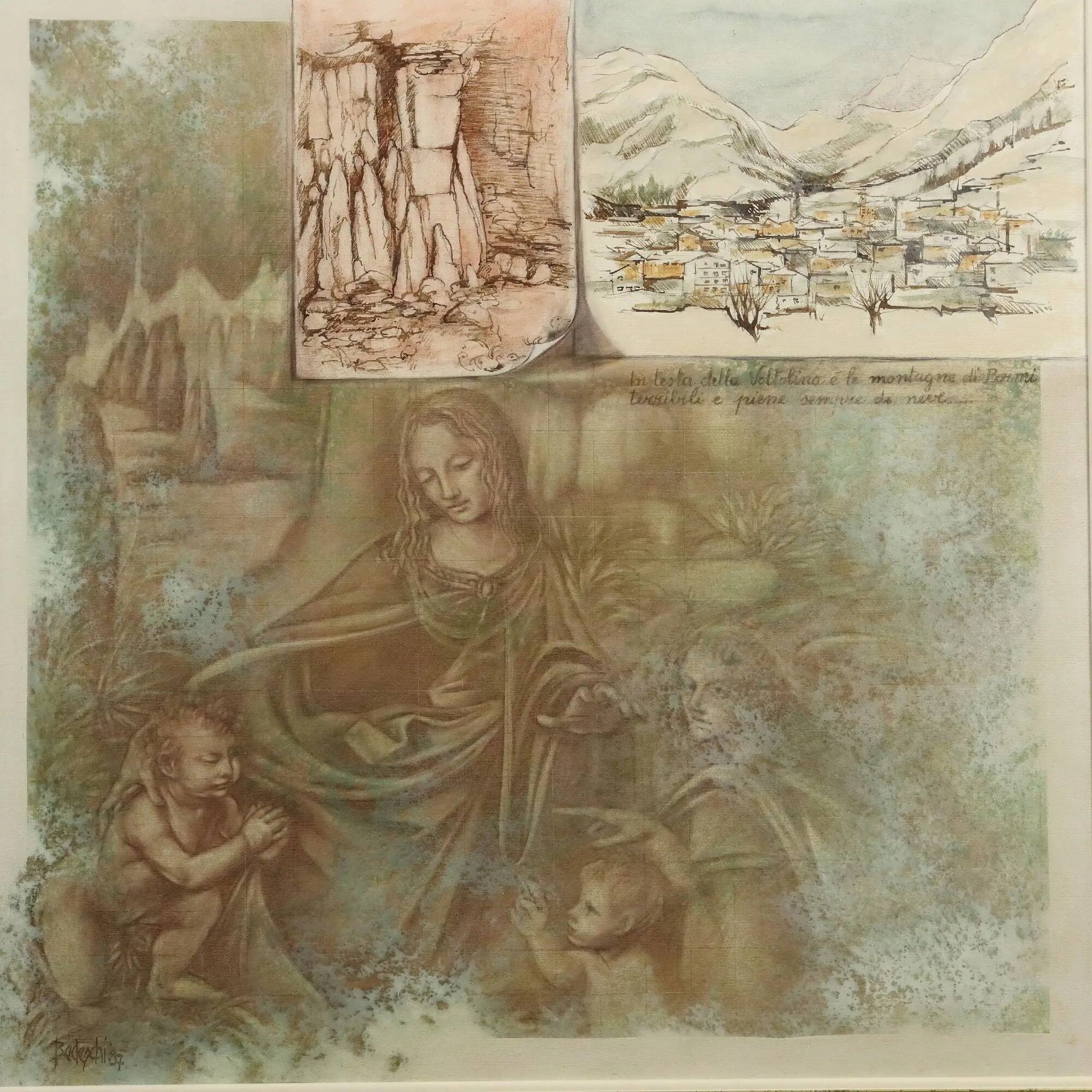 Peinture moderne signée Nevio Bedeschi « Relations For a Hypothesis » 1987