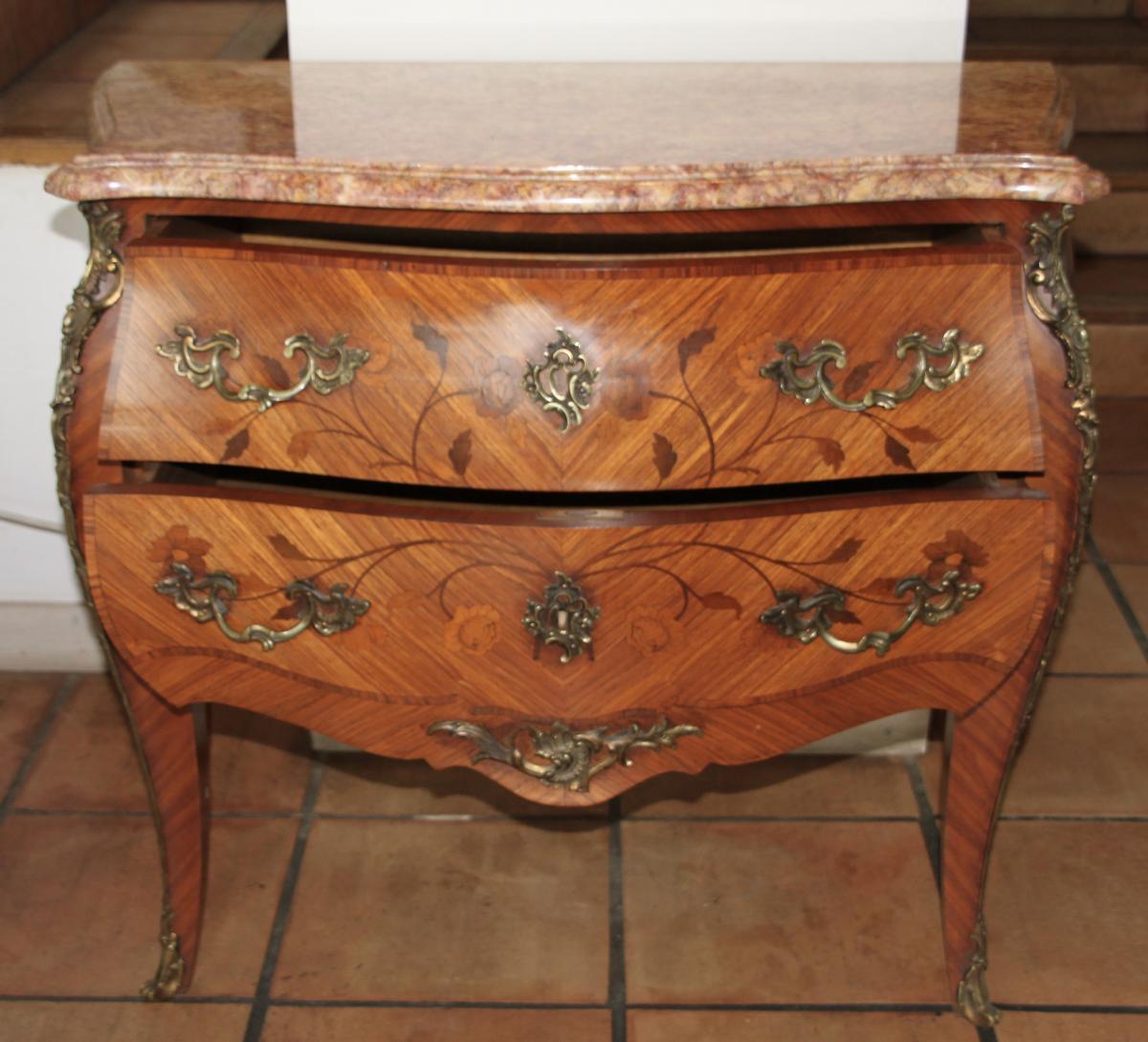 Comfortable style Louis XV rosewood marquetry