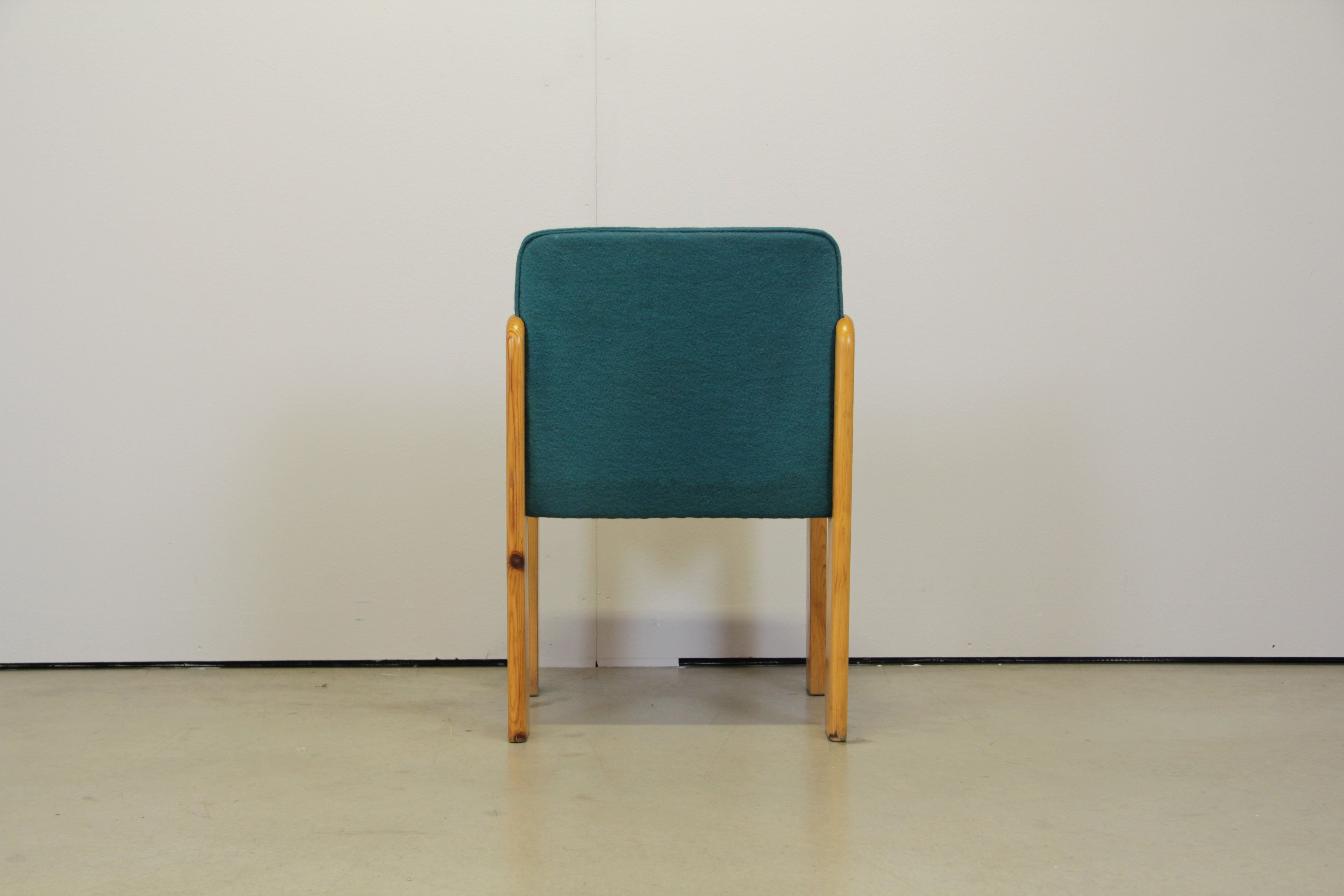 Side chair in pine and felt, Italy 1970s