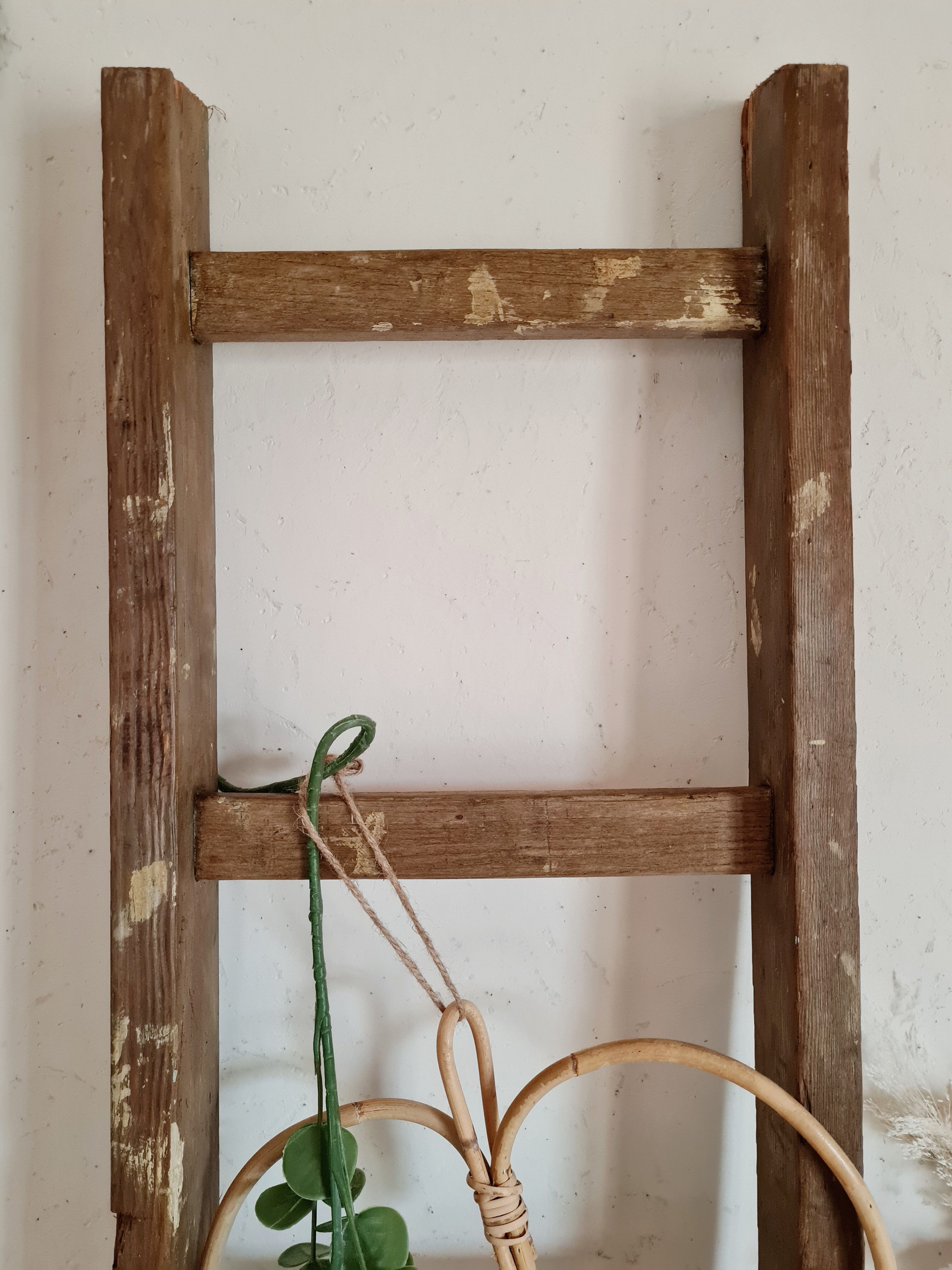 Old wooden farm ladder