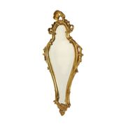 Miroir classique étroit à crête doré à la feuille d'or de style baroque 72 cm