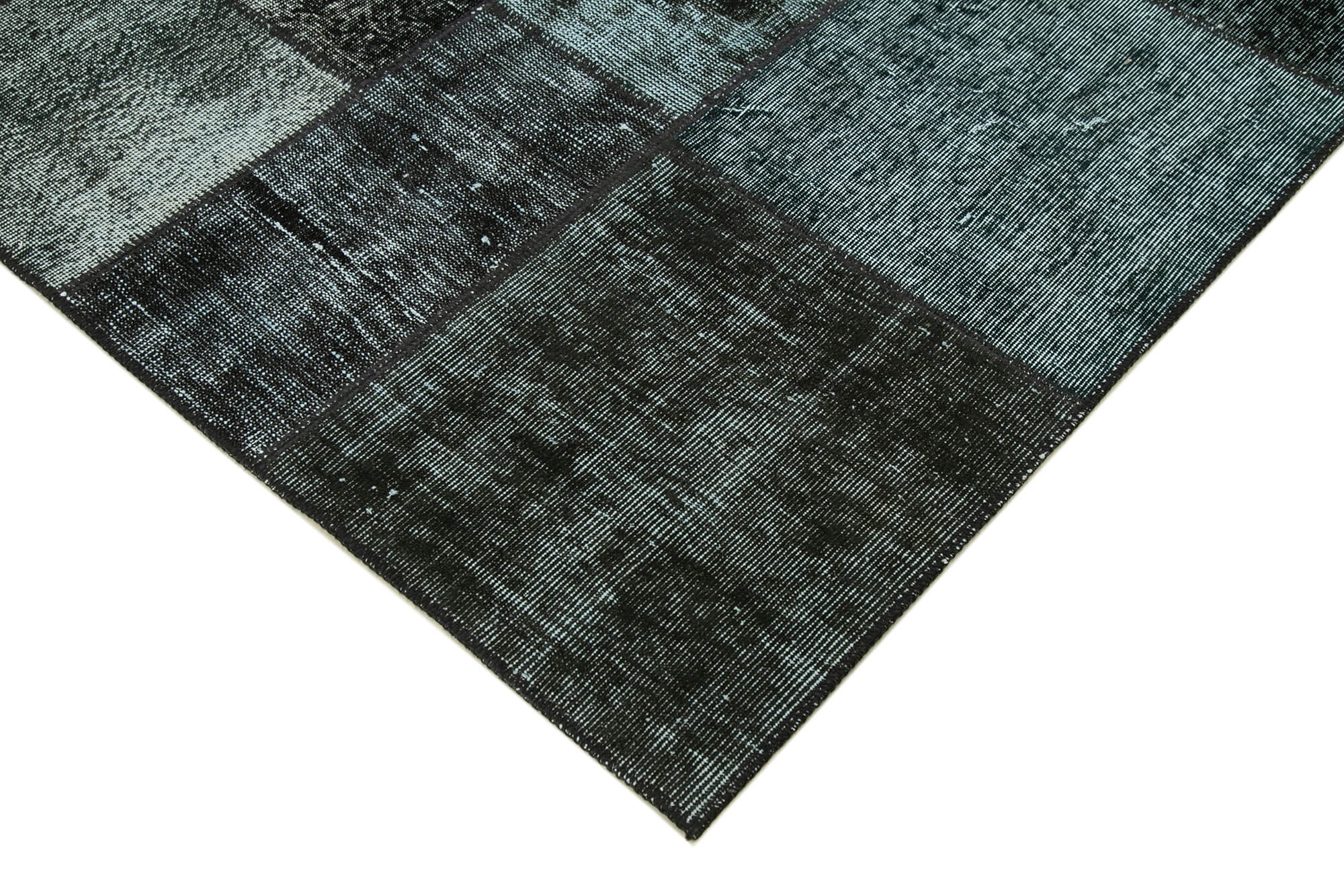 Hand-knotted oriental vintage 170 cm x 241 cm black patchwork rug