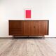 Grand Buffet Mid-Century Moderne en Teck avec Portes Tambour par Arne Vodder pour Sibast, Danemark