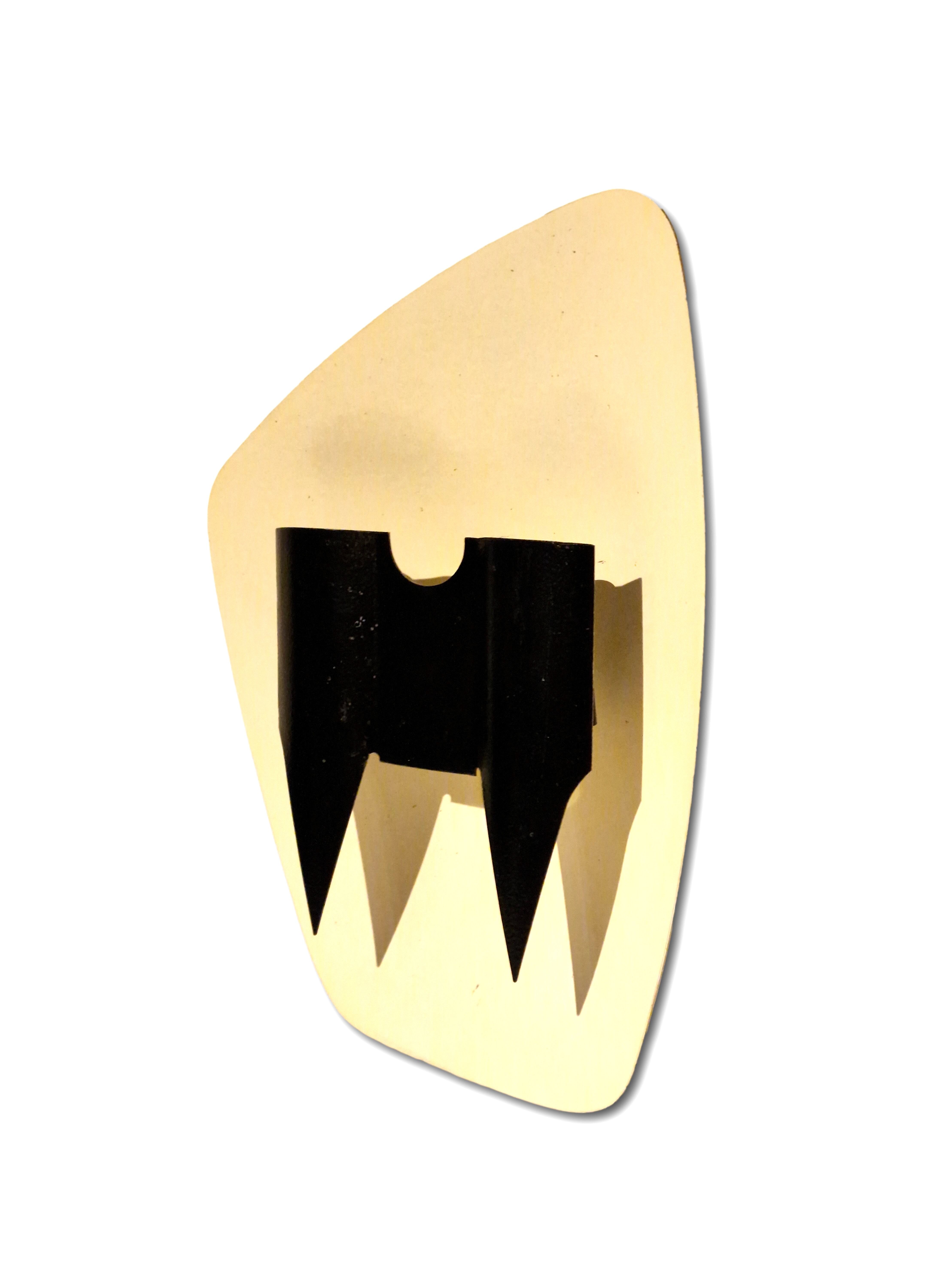 Minimalist wall lamp white & black, 1950s