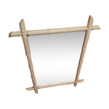 Bamboo mirror painted in grey 60x76cm