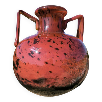 Vase en pâte de verre et inclusion d'or daum 1930