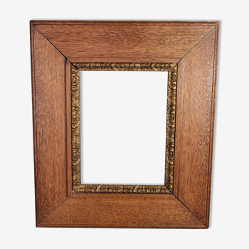 Old oak frame & gilded stucco 42,5x36,5 leaf 25x19 cm SB