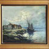 Painting XXth signed and dated 47