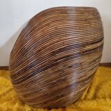 Vintage bohemian rattan armchair