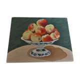Painting oil on panel still life apples