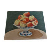 Painting oil on panel still life apples
