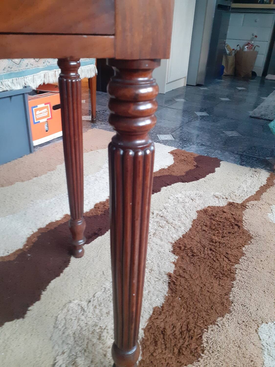 Louis Philippe style mahogany stepped desk