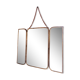Solid brass triptych barber mirror