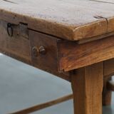 Square Antique Elm Dining Table