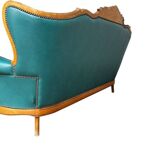 Vintage turquoise baroque armchair / sofa / couch