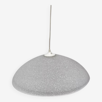 Speckled glass pendant light 1980 gray white