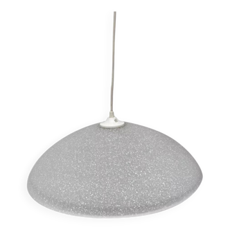 Speckled glass pendant light 1980 gray white