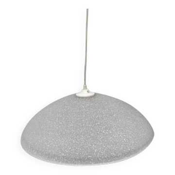 Suspension verre moucheté 1980 gris blanc
