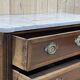 Louis XVI XIXth chest of drawers in mahogany and walnut and white marble top
