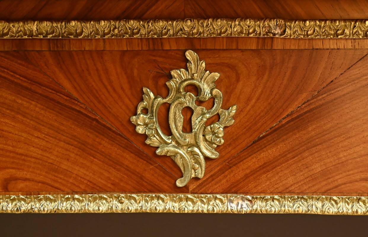 Regency style marquetry desk in precious woods – Late 19th century