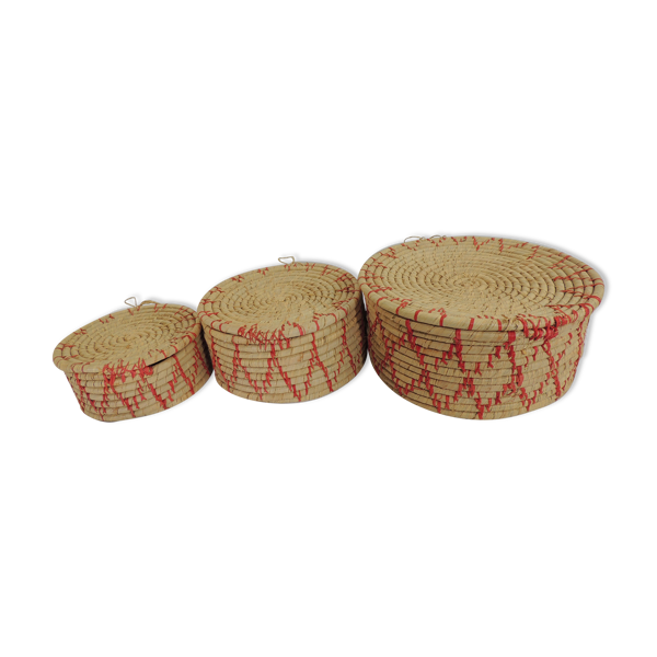 Set de trois panier africain en raphia — Beyit