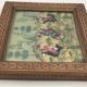 Ancient Indo-Persian painting with wooden mosaic frame