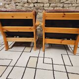 Pair of leather armchairs 1980