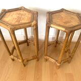 Pair of rattan bedside tables