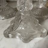 Lot of vintage glass candlesticks