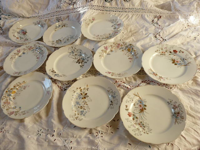 10 porcelain dessert plates xixth century
