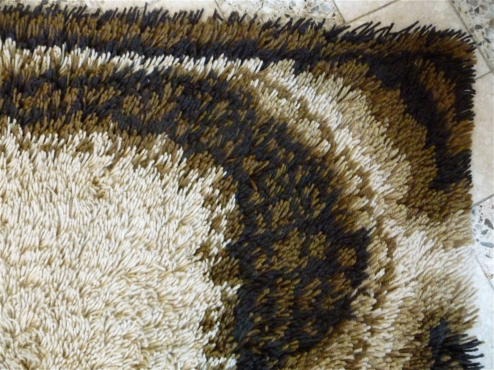 Abstract brown Scandinavian modern rug by Ege Rya, Denmark 1960s