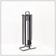 Minimalist black metal fireplace accessory set 'Mace-Line' by Ann Maes - 1970s