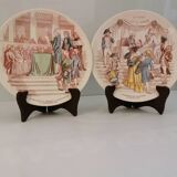 Pair of French Revolution Theme plates from the Sarreguemines Manufacture Late 19th century