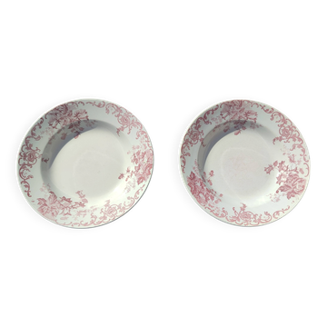Set of two deep plates Terre de Fer Saint-Amand & Hamage model Campanule