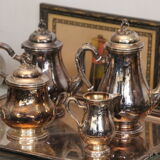 Silver metal tea and coffee set