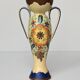 Amphora Vase Ceramic Gouda Holland - Rubens hand painted flower motif - Model 1035