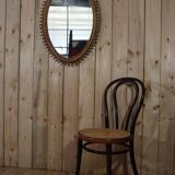 Italian rattan mirror 60's