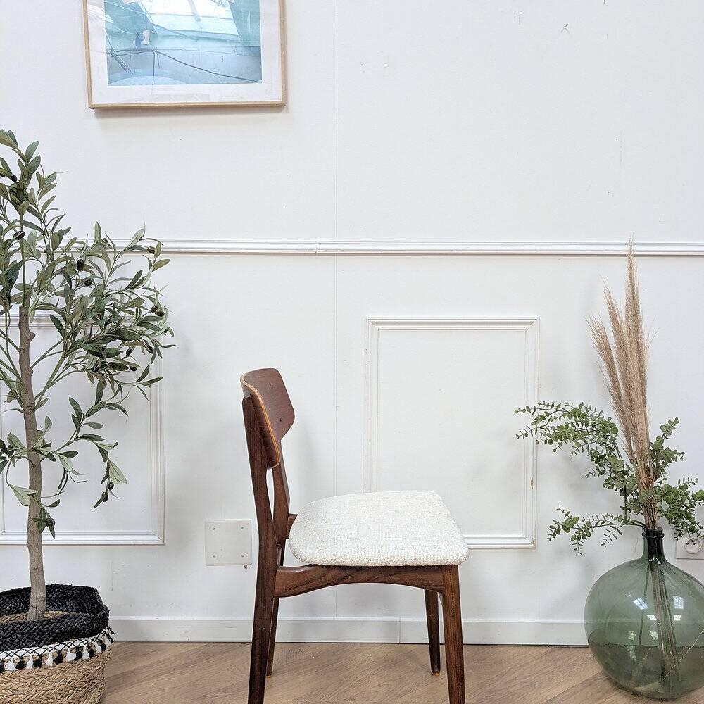 Chaises scandinave teck & tissu