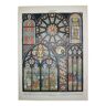 Lithographie • Vitraux 2, église, vitrail • Gravure originale de 1898