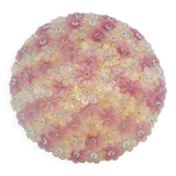 Amazing Pink and Gold Large Size Murano Ceiling Light Flower by Seguso