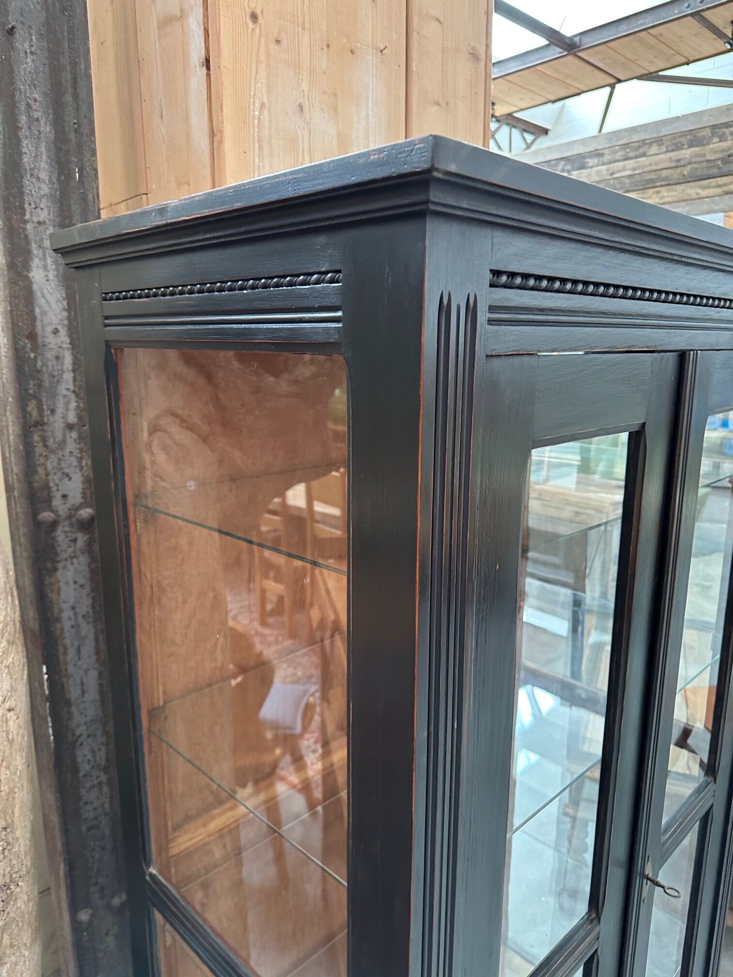 Patinated showcase early twentieth century