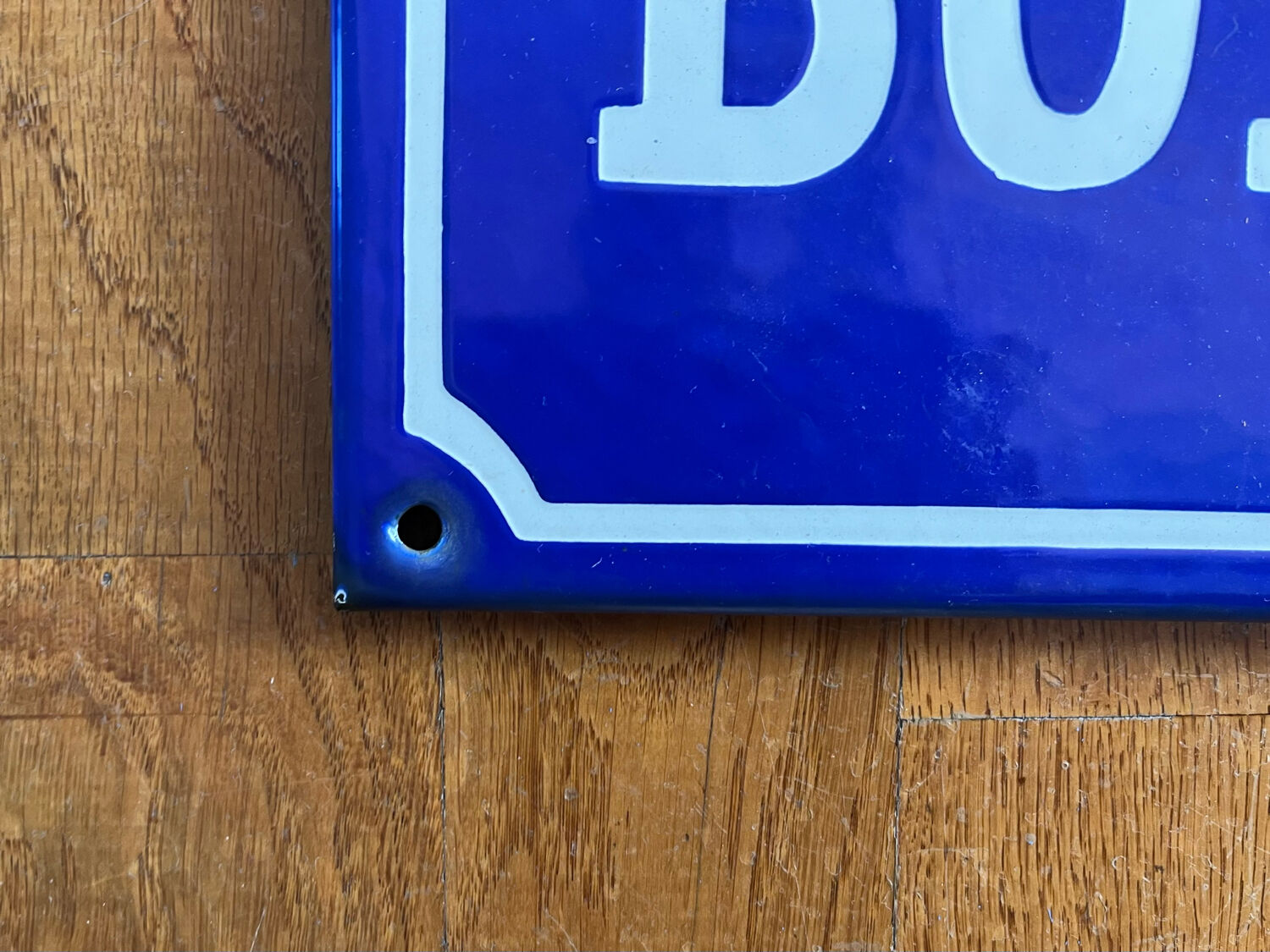 Old enamelled street sign