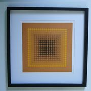 Tableau Vintage Art Optique - Victor Vasarely CTA-102 Frame 40x40cm
