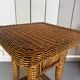 Vintage rattan armchair with side table